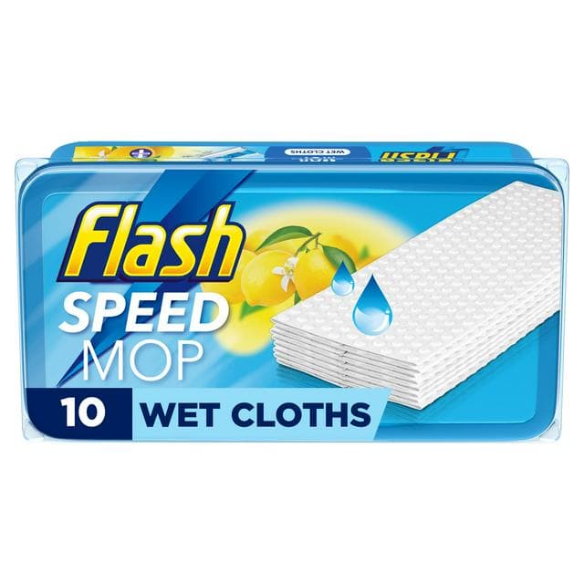 Flash Speedmop Floor Cleaner Antibac Lemon Wet Floor Cleaning Wipes x10 - gallery image 1