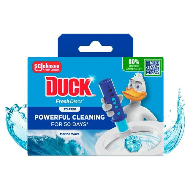 Duck Toilet Fresh Discs Toilet Cleaner Holder & Refill Marine 36ml - gallery image 1