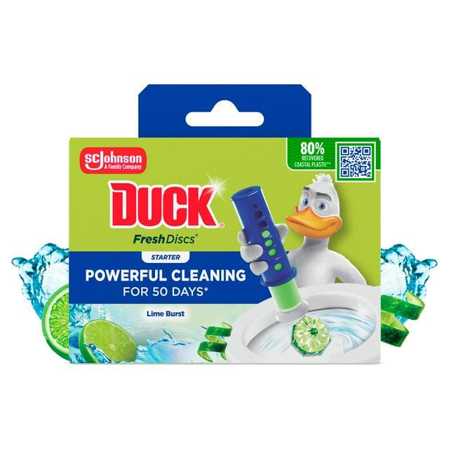 Duck Toilet Fresh Discs Toilet Cleaner Holder & Refill Lime 36ml - gallery image 1
