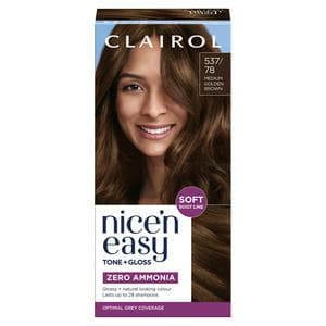 Clairol Nice'N Easy Tone+Gloss Medium Golden Brown 537/78 Semi Permanent Hair Dye