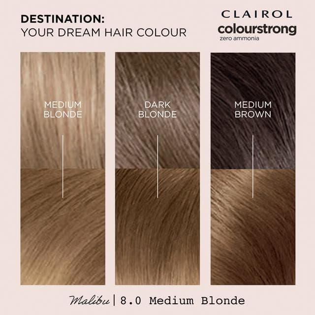 Clairol Colour Strong Medium Blonde 8.0 Permanent Hair Dye - gallery image 3