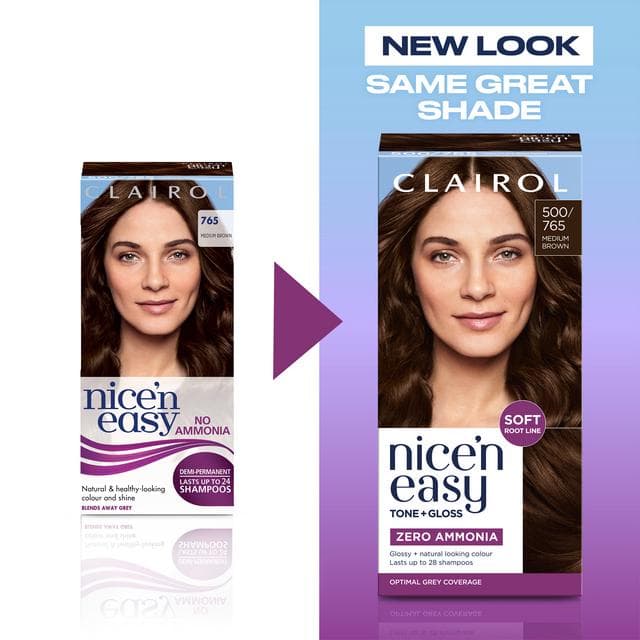 Clairol Nice'N Easy Tone+Gloss Medium Brown 500/765 Semi Permanent Hair Dye - gallery image 5