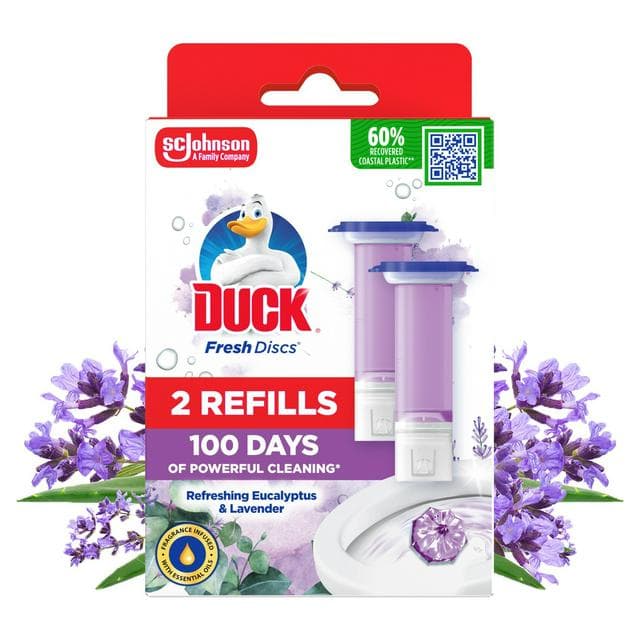 Duck Toilet Fresh Disc Refills Lavender & Eucalyptus Duo 2 x 36ml - gallery image 1