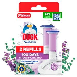 Duck Toilet Fresh Disc Refills Lavender & Eucalyptus Duo 2 x 36ml