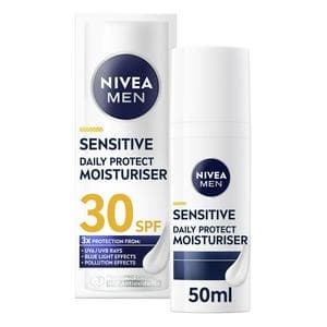 NIVEA Men Sensitive Daily Protect Moisturiser SPF30 50ml