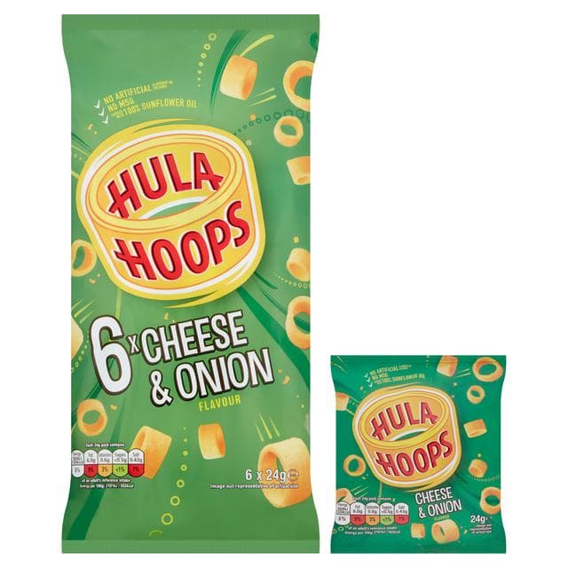 Hula Hoops Cheese & Onion Multipack Crisps x6 - gallery image 2