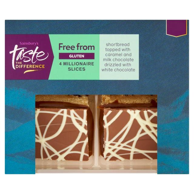 Sainsbury's Free From Millionaire Slices, Taste the Difference x4 166g - gallery image 1