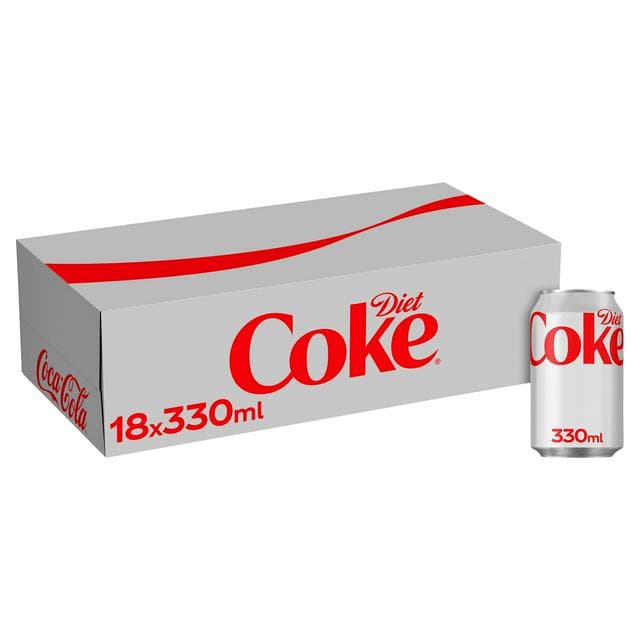 Diet Coke Cola 18 x 330ml Cans - gallery image 1