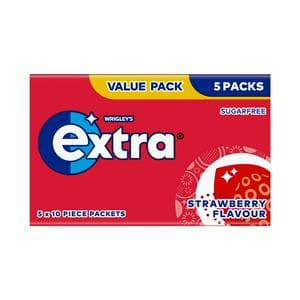 Extra Strawberry Flavour Sugarfree Chewing Gum Multipack 5 x 10