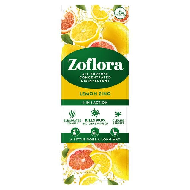 Zoflora Concentrated Multipurpose Disinfectant Lemon Zing 3 in 1 Action 120ml - gallery image 1
