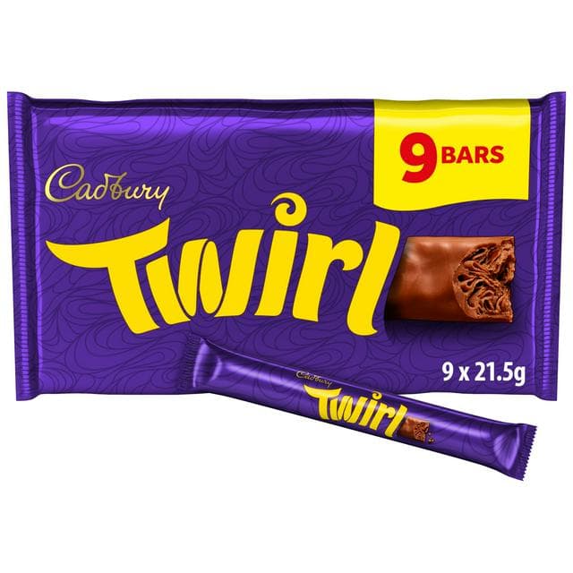 Cadbury Twirl 9 x Milk Multipack Chocolate Bar 193.5g - gallery image 1