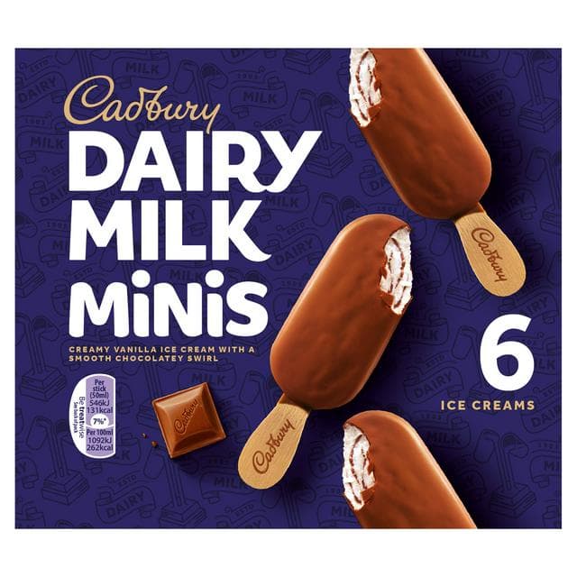 Cadbury Dairy Milk Minis Ice Creams 6 x 50ml - gallery image 1