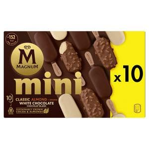 Magnum Mini Classic 10 x 55ml Almond & White Chocolate Ice Cream Sticks