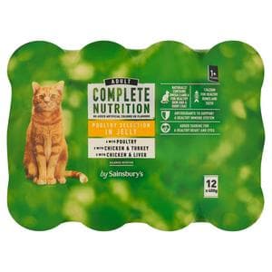 Sainsbury's 12 x 400g Complete Nutrition Adult 1 - 7 Years Poultry Selection in Jelly