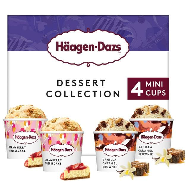 Haagen-Dazs Dessert Collection Mini Ice Cream Tubs 4 x 95ml - gallery image 1