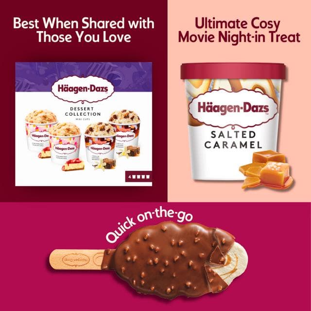Haagen-Dazs Dessert Collection Mini Ice Cream Tubs 4 x 95ml - gallery image 3