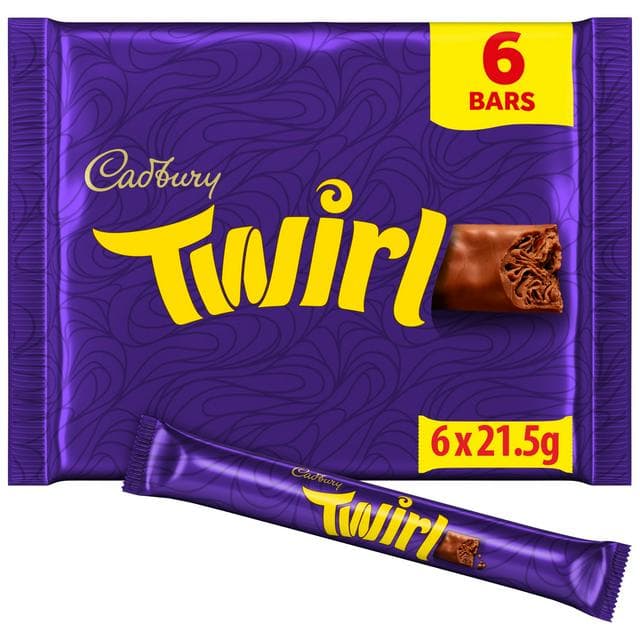 Cadbury Twirl 6 x Multipack Milk Chocolate Bar 129g - gallery image 1