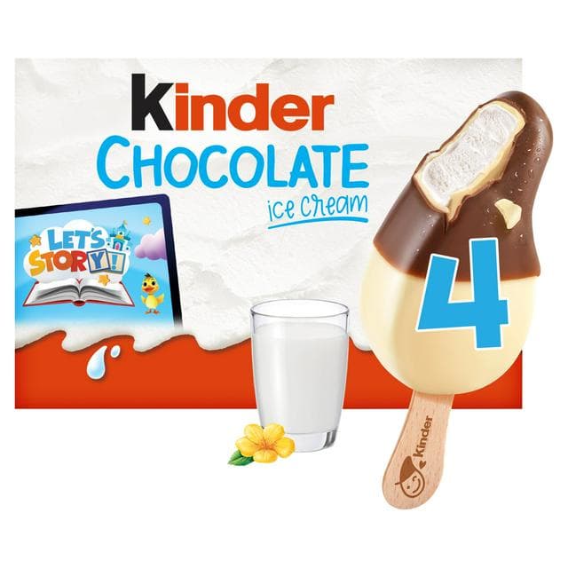 Kinder Chocolate Ice Cream Sticks 4 x 55ml - gallery image 1