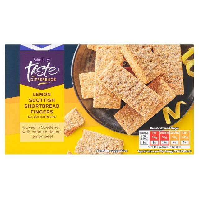 Sainsbury's Lemon Scottish Shortbread Fingers, Taste the Difference 160g - gallery image 1