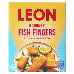 LEON Chunky Fish Fingers Lightly Battered x6 390g