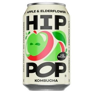 Hip Pop 330ml Apple & Elderflower Kombucha Can