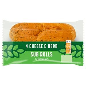 Sainsbury's Cheese & Herb Sub Rolls x4