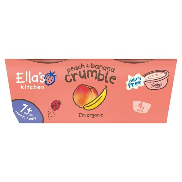Ella's Kitchen Peach & Banana Crumble 7+ Months 4 x 80g - gallery image 1