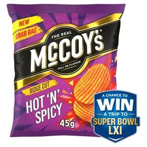 McCoy's 45g Ridge Cut Hot 'N' Spicy Flavour Potato Crisps