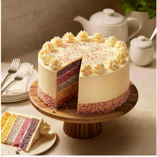 Sainsbury's 2.6kg Extra Large Rainbow Cake, Taste the Difference - gallery image 2