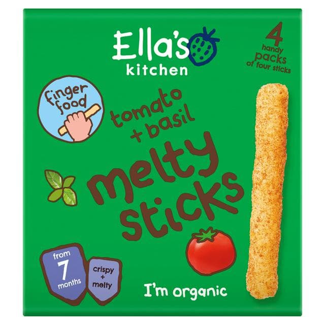 Ella's Kitchen Organic Tomato & Basil Melty Sticks Multipack Baby Snack 7+ Months 4 x 6g - gallery image 1