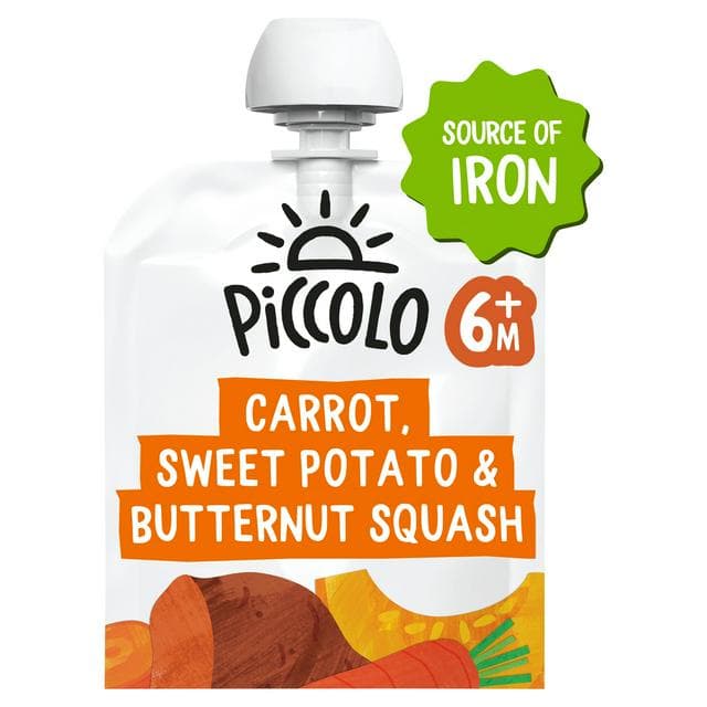 Piccolo Organic Carrot, Sweet Potato & Butternut Squash Smooth 4+ Months 100g - gallery image 1