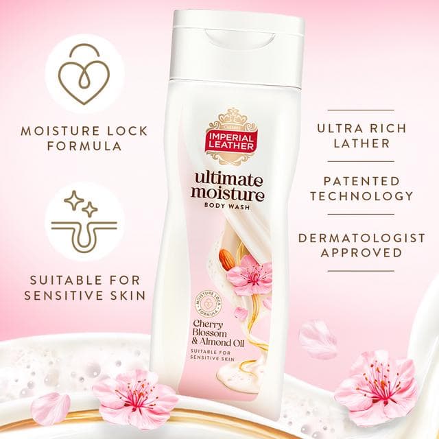 Imperial Leather 225ml Ultimate Moisture Cherry Blossom & Almond Oil Body Wash - gallery image 2