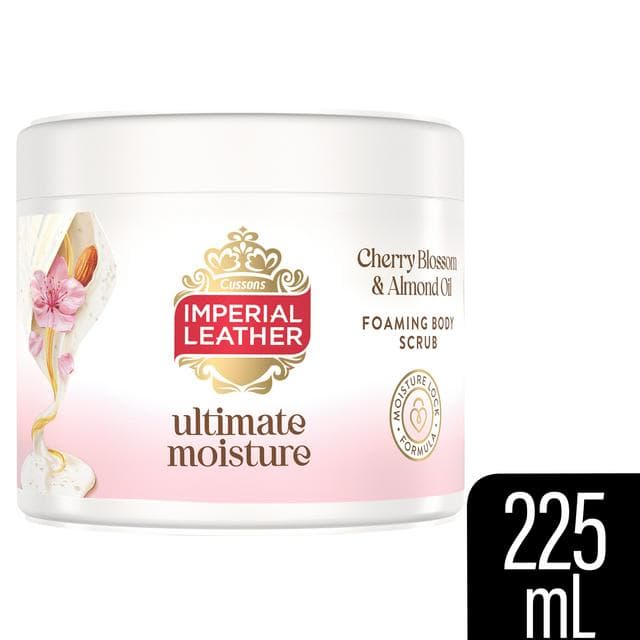Imperial Leather 225ml Ultimate Moisture Cherry Blossom & Almond Oil Foaming Body Scrub - gallery image 1