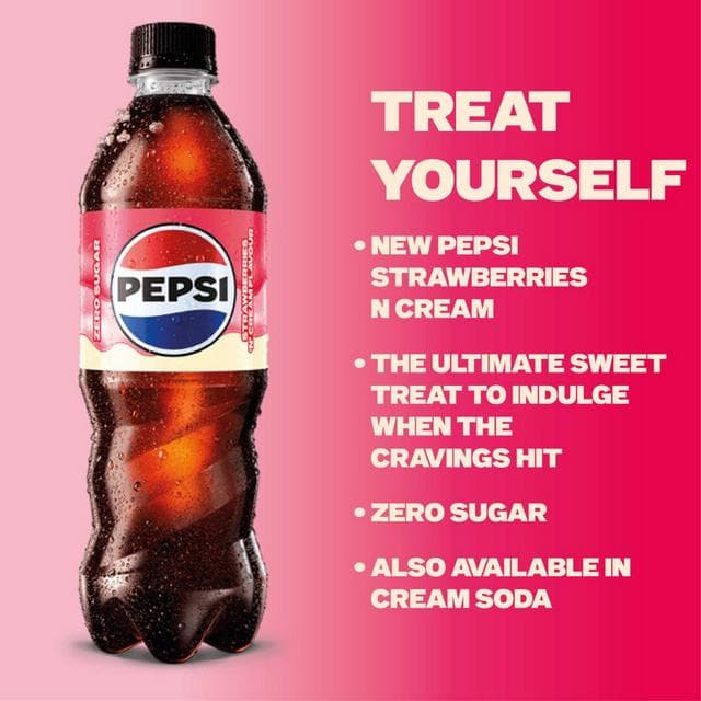 Pepsi Treats Strawberries N Cream Flavour Bottle 500ml - gallery image 2