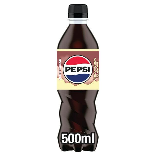 Pepsi 500ml Cream Soda Flavour Cola Zero Sugar Bottle - gallery image 1