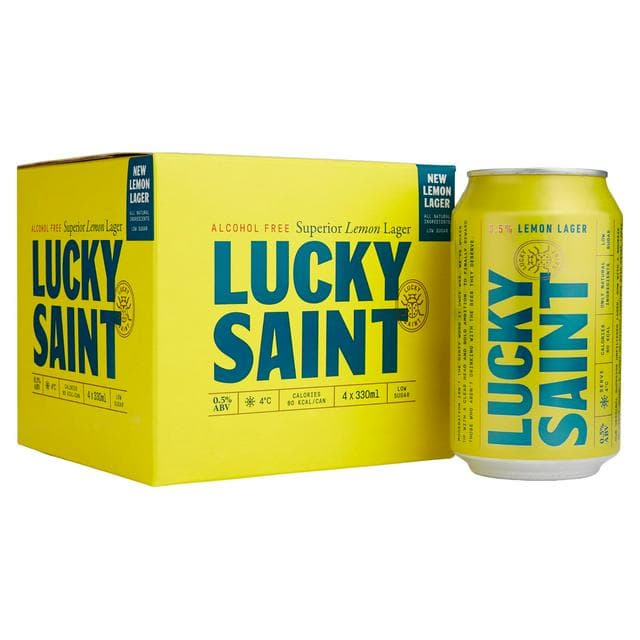 Lucky Saint Alcohol Free Superior Lemon Lager 4 x 330ml - gallery image 1