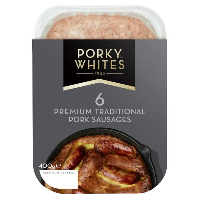 Porky Whites Traditional Sausages 400g - gallery image 1