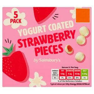 Sainsbury's Yogurt Coated Strawberry Pieces 5 x 25g