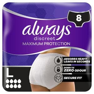 Always Discreet Incontinence Pants Maximum Protection Size L x8