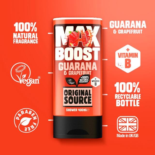 Original Source 400ml Max Boost Guarana & Grapefruit Shower Gel - gallery image 2