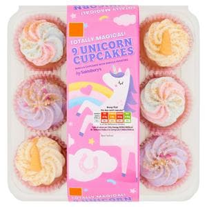 Sainsbury's Unicorn Cupcakes x9