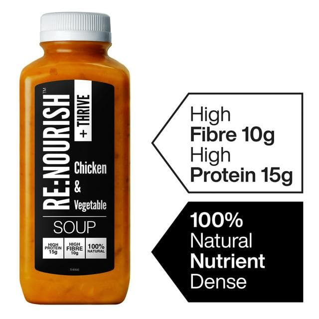 Renourish + Thrive 500g Chicken and Vegetable High Protein High Fibre Soup - gallery image 1