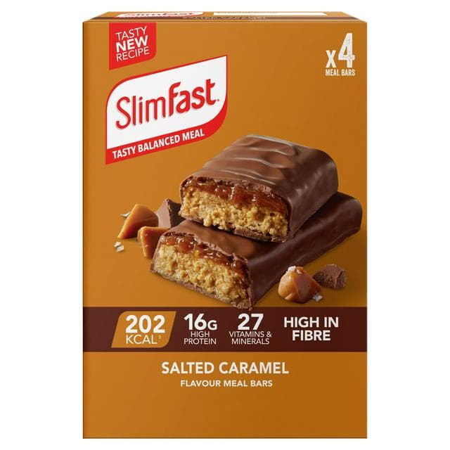 SlimFast Salted Caramel Flavour Meal Bars 4 x 60g - gallery image 1