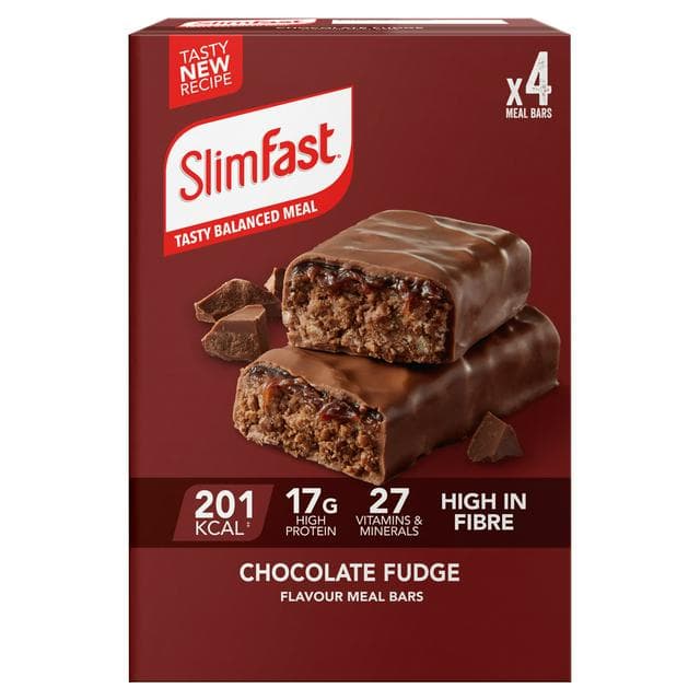 SlimFast Chocolate Fudge Flavour Meal Bars 4 x 60g - gallery image 1