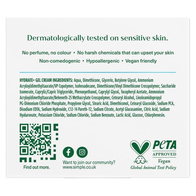 Simple Facial Moisturiser Hydrate+ 50ml - gallery image 2