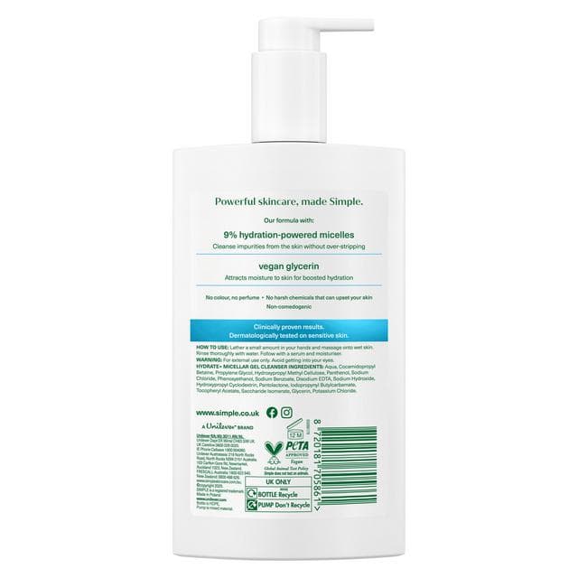 Simple Micellar Facial Cleanser Hydrate+ 240ml - gallery image 5