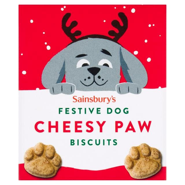 Sainsbury's 200g Cheesy Paw Festive Dog Biscuit Treats - gallery image 1