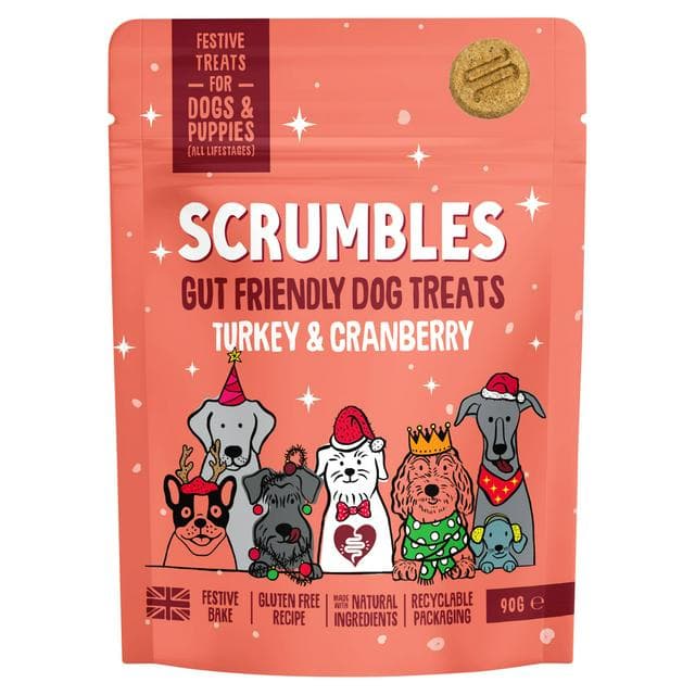 Scrumbles 90g Turkey & Cranberry Gut Friendly Dog Treats - gallery image 1