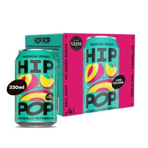 Hip Pop Tropical Peach Living Soda 4 x 330ml