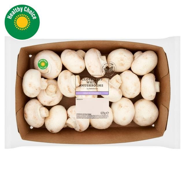 Sainsbury's Closed Cup Mushrooms Vitamin D 625g - gallery image 1